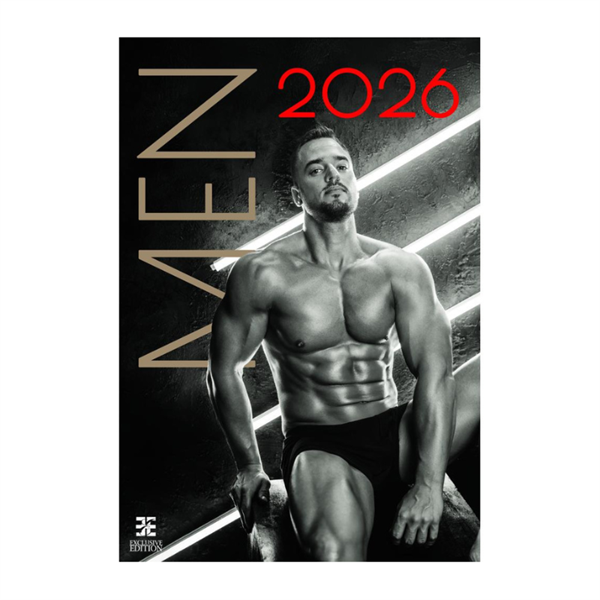 Stenski koledar 2026, Moški, črno-bel