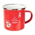 Skodelica Retro Merry Christmas, emajlirana, rdeča