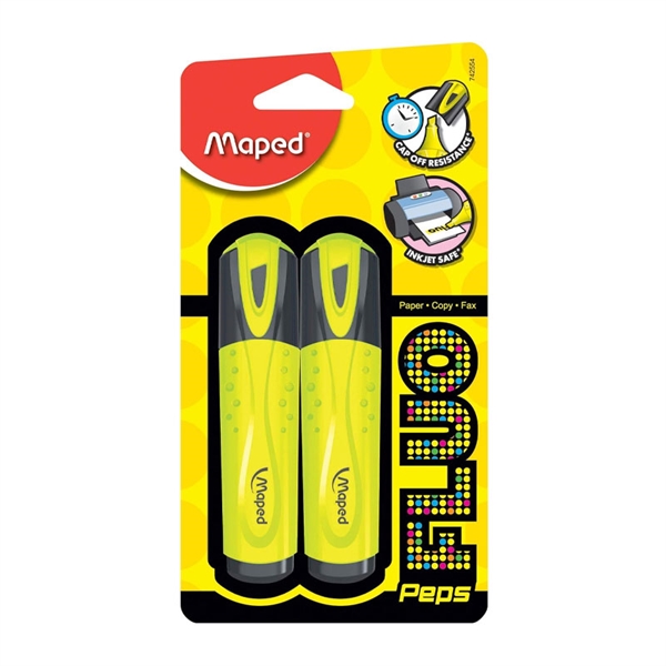Marker Maped Fluo Peps, rumen, 2 kosa