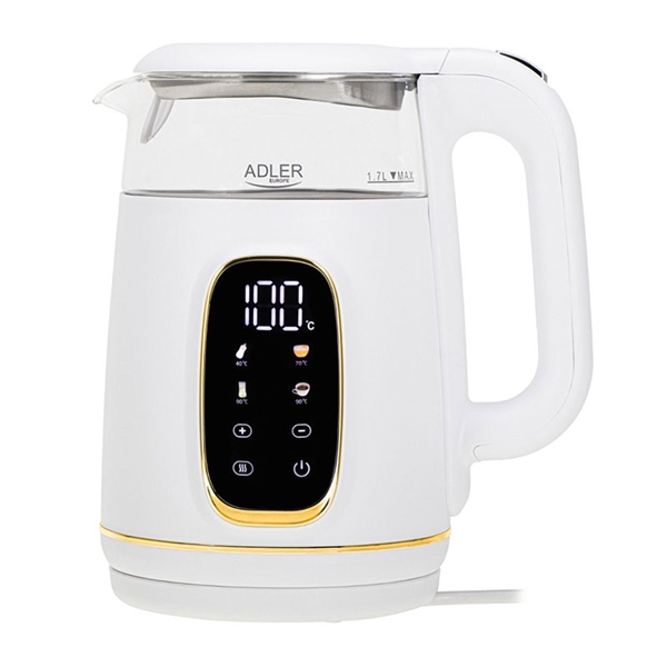 Grelnik vode Adler AD1305 WG z LED zaslonom, 1.7L, belo zlat