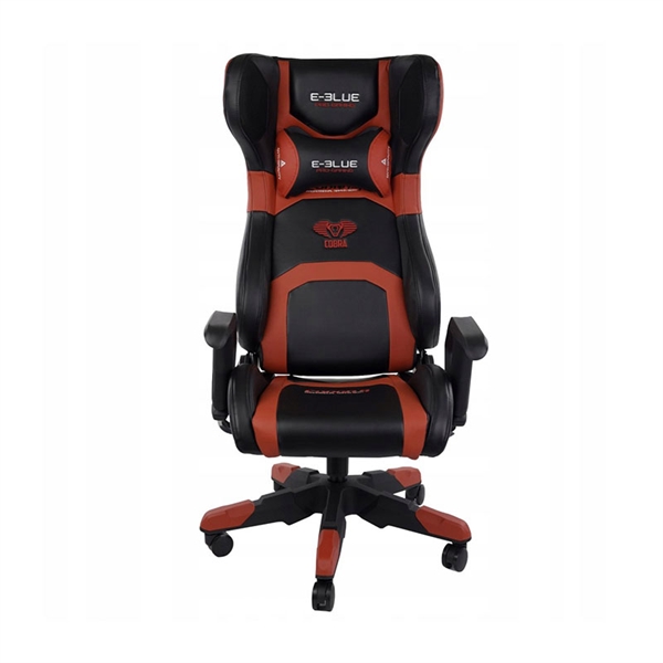 Gaming stol E-Blue Cobra z vgrajenimi Bluetooth zvočniki, črno rdeč