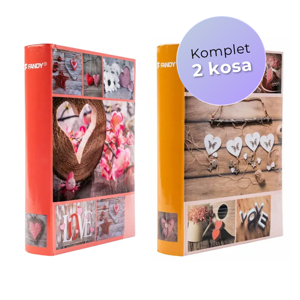 Darilni paket najlepših spominov Srce: 2x Foto album, 200 slik