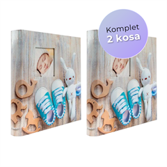 Darilni paket najlepših spominov Modri zajčki: 2x Foto album, 500 slik