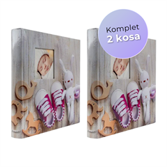 Darilni paket najlepših spominov Vijolični zajčki: 2x Foto album, 500 slik