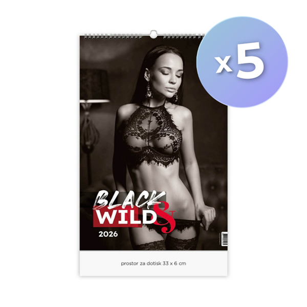 Komplet stenskih koledarjev 2026, Black and Wild, 5 kosov