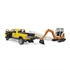 Avto Bruder RAM s prikolico in mini bagarjem