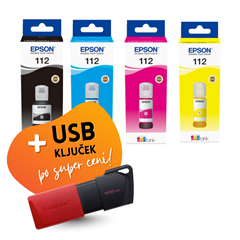 Komplet črnil Epson 112 (BK/C/M/Y), original + USB ključek po SUPER ceni
