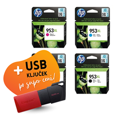Komplet kartuš HP nr.953XL (BK/C/M/Y), original + USB ključek po SUPER ceni