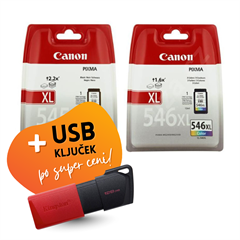 Komplet kartuš Canon PG-545XL + CL-546XL, original + USB ključek po SUPER ceni