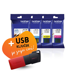 Komplet kartuš Brother LC3617 (BK/C/M/Y), original + USB ključek po SUPER ceni