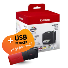 Komplet kartuš Canon PGI-2500XL (BK/C/M/Y), original + USB ključek po SUPER ceni