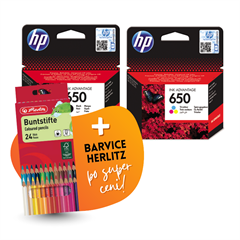 Komplet kartuš HP nr.650 (BK + CMY), original + barvice po SUPER ceni