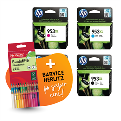 Komplet kartuš HP nr.953XL (BK/C/M/Y), original + barvice po SUPER ceni