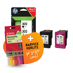 Kartuša HP X4D37AE (nr.302 BK + nr.302 CMY), dvojno pakiranje, original + barvice po SUPER ceni