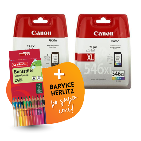 Komplet kartuš Canon PG-545XL + CL-546XL, original + barvice po SUPER ceni