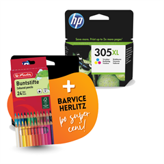 Komplet kartuš HP 3YM62AE nr.305XL (črna + barvna), original + barvice po SUPER ceni