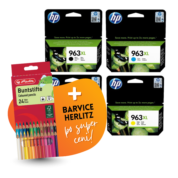 Komplet kartuš HP nr.963 XL (BK/C/M/Y), original + barvice po SUPER ceni