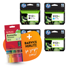 Komplet kartuš HP nr.912XL (BK/C/M/Y), original + barvice po SUPER ceni