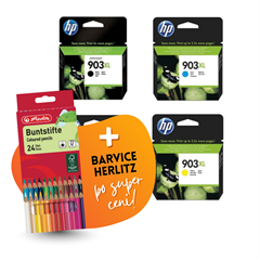 Komplet kartuš HP nr.903XL (BK/C/M/Y), original + barvice po SUPER ceni