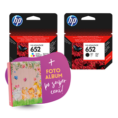 Komplet kartuš HP nr.652 (BK + CMY), original + foto album po SUPER ceni