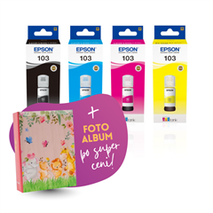 Komplet črnil Epson 103 (BK/C/M/Y), original + foto album po SUPER ceni