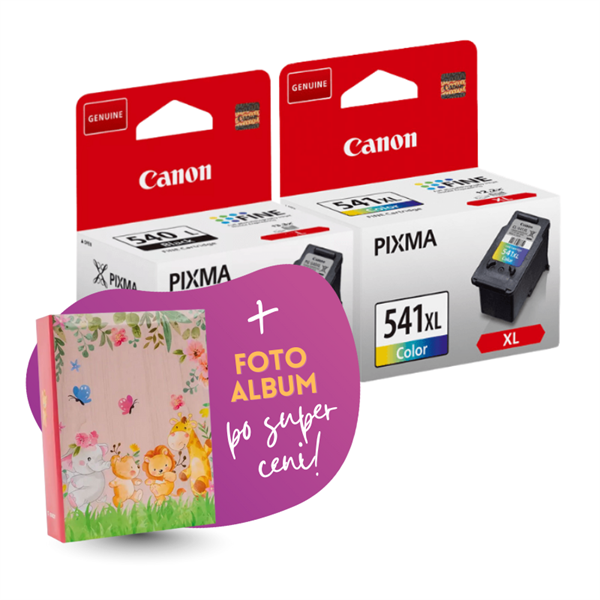 Komplet kartuš Canon PG-540L + CL-541XL, original + foto album po SUPER ceni