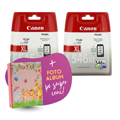 Komplet kartuš Canon PG-545XL + CL-546XL, original + foto album po SUPER ceni