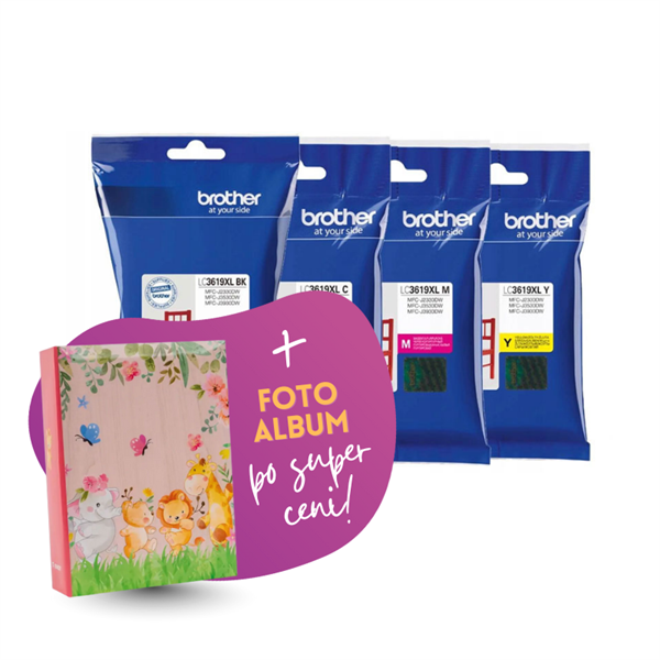 Komplet kartuš Brother LC3619XL (BK/C/M/Y), original + foto album po SUPER ceni