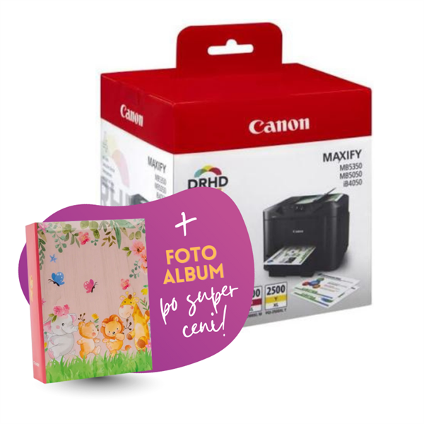 Komplet kartuš Canon PGI-2500XL (BK/C/M/Y), original + foto album po SUPER ceni