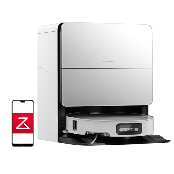 Robotski sesalnik Roborock Saros 10, s samočistilno postajo, bel