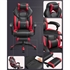 Ergonomski gaming in pisarniški stol Songmics, črno rdeč
