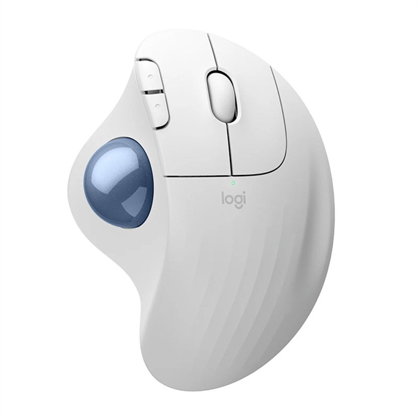 Ergonomska miška Logitech M575S Trackball, brezžična, bela