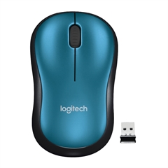 Miška Logitech M185, modra, brezžična, mini