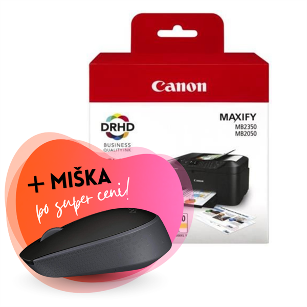 Komplet kartuš Canon PGI-1500XL (BK/C/M/Y), original + brezžična miška po SUPER ceni