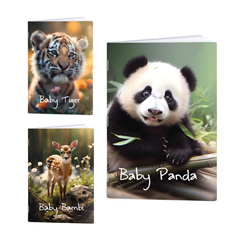 Zvezek A4 Rucksack Only, Živali Baby, črte z 9 mm robom, 52 listov, sortirano