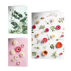 Zvezek A4 Rucksack Only, Rože2, črte z 9 mm robom, 52 listov, sortirano