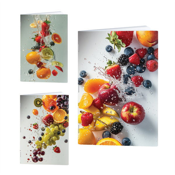 Zvezek A4 Rucksack Only, Sadje, črte z 9 mm robom, 52 listov, sortirano