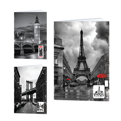 Zvezek A4 Rucksack Only, Črna Mesta1, mali karo 5 mm, 52 listov, sortirano