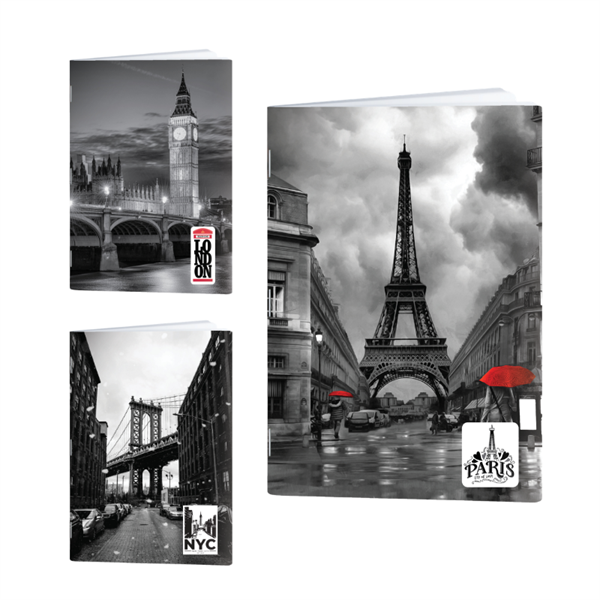 Zvezek A4 Rucksack Only, Črna Mesta1, mali karo 5 mm, 52 listov, sortirano