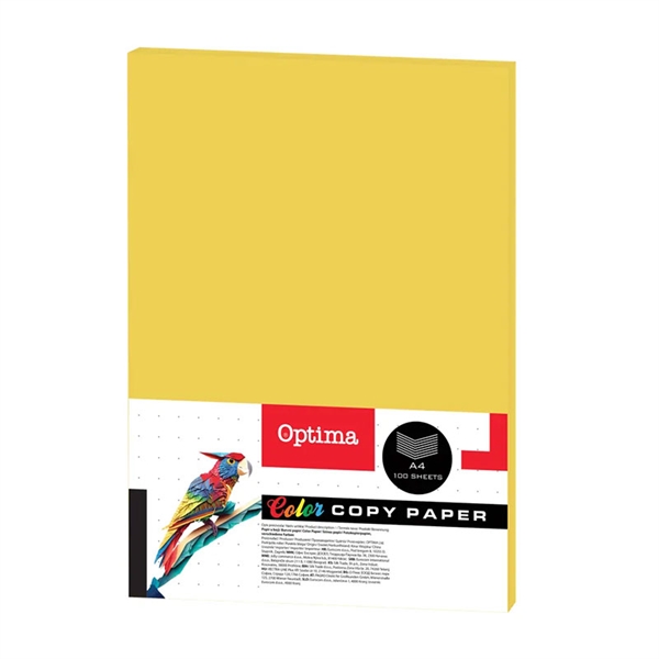 Barvni fotokopirni papir Optima A4, limona, 100 listov