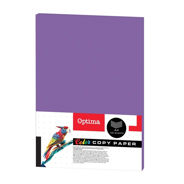 Barvni fotokopirni papir Optima A4, vijolična taro, 100 listov