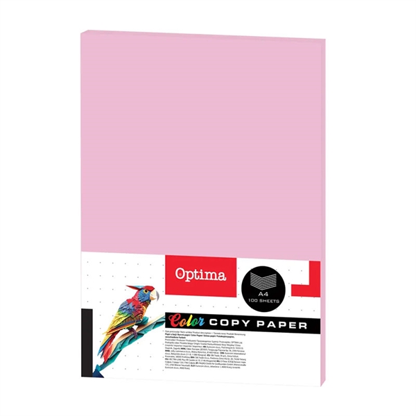 Barvni fotokopirni papir Optima A4, fluorescentno roza, 100 listov