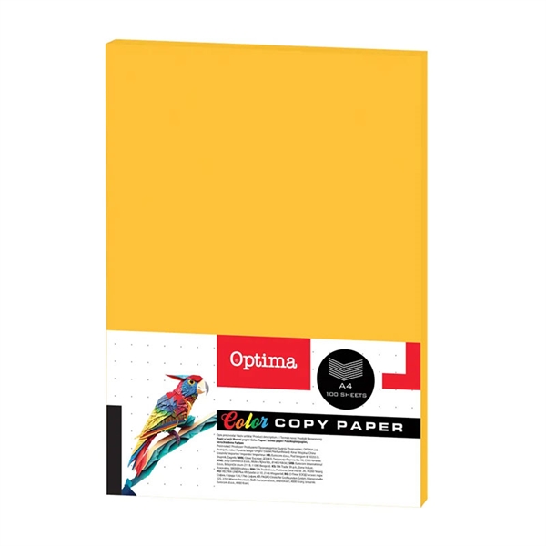 Barvni fotokopirni papir Optima A4, fluorescentno oranžna, 100 listov