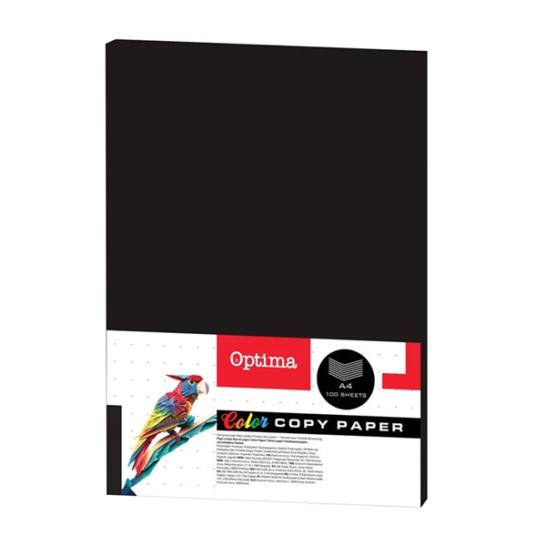 Barvni fotokopirni papir Optima A4, črna, 100 listov