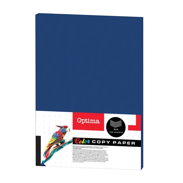 Barvni fotokopirni papir Optima A4, temno modra, 100 listov
