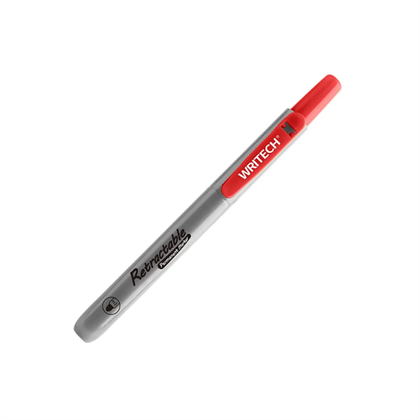 Permanentni marker Writech Retractable click, rdeč