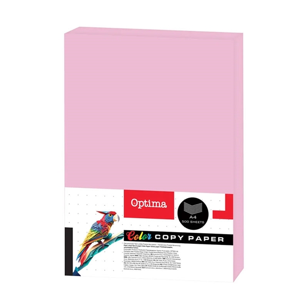 Barvni fotokopirni papir Optima A4, fluorescentno roza, 500 listov