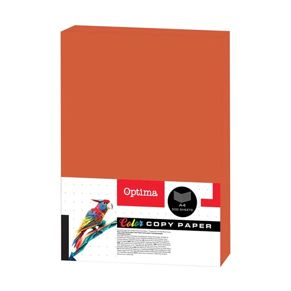 Barvni fotokopirni papir Optima A4, oranžna saffron, 500 listov