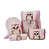 Šolska torba ABC123 Ergo Flexi Sova (4-delni set), roza