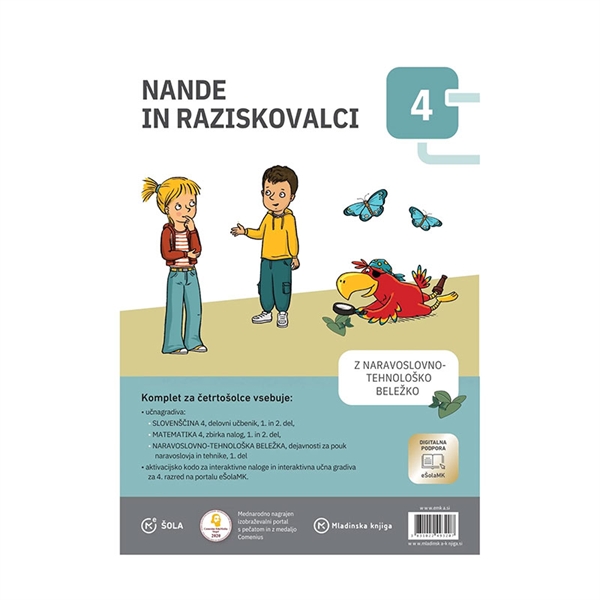 NANDE IN RAZISKOVALCI 4, komplet samostojnih delovnih zvezkov z bralno knjižico in s pripomočki ter dostopi do igradiv